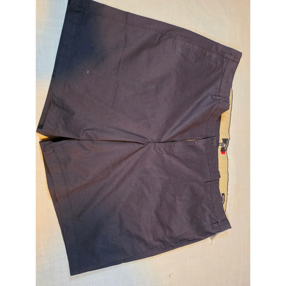 Dockers Mens Ultimate Short Big & Tall Navy Black Supreme Flex Chino Shorts 52